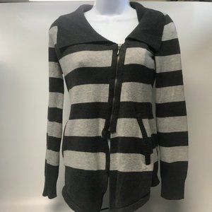 Athleta Knit Collared Zip Up Striped Sweater Sz XS